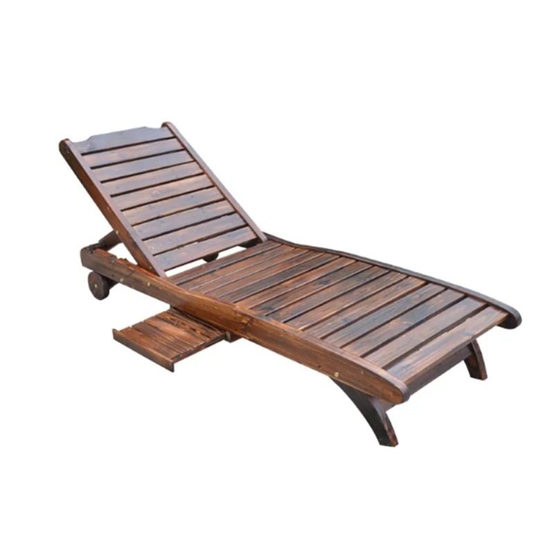 wooden folding sun lounger