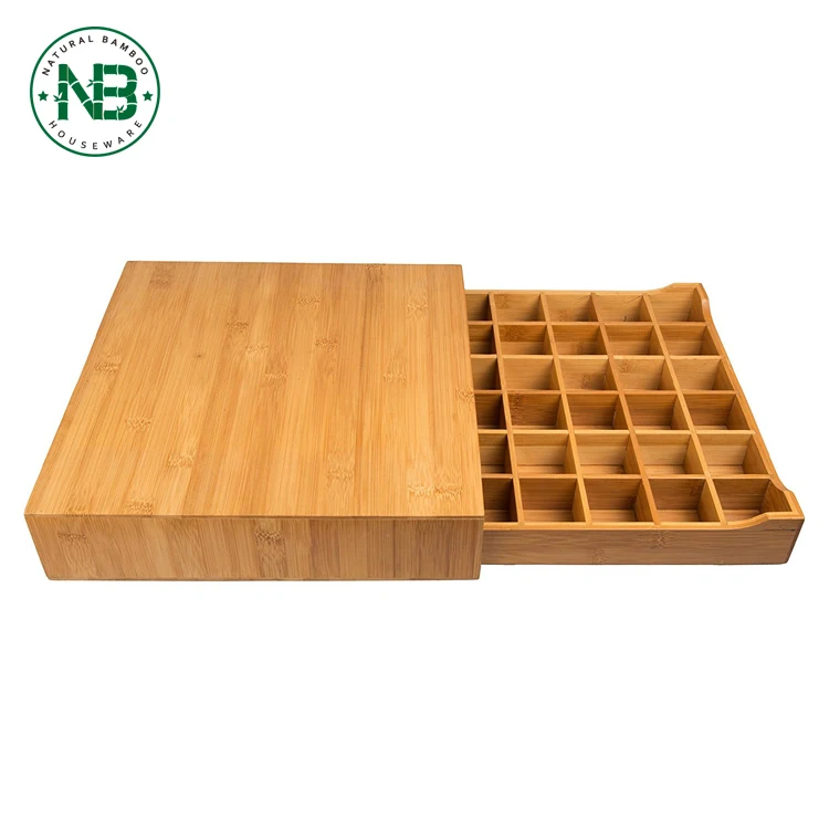Bamboo Single Serve Coffee Pod Holder Storage Drawer Buy Coffee