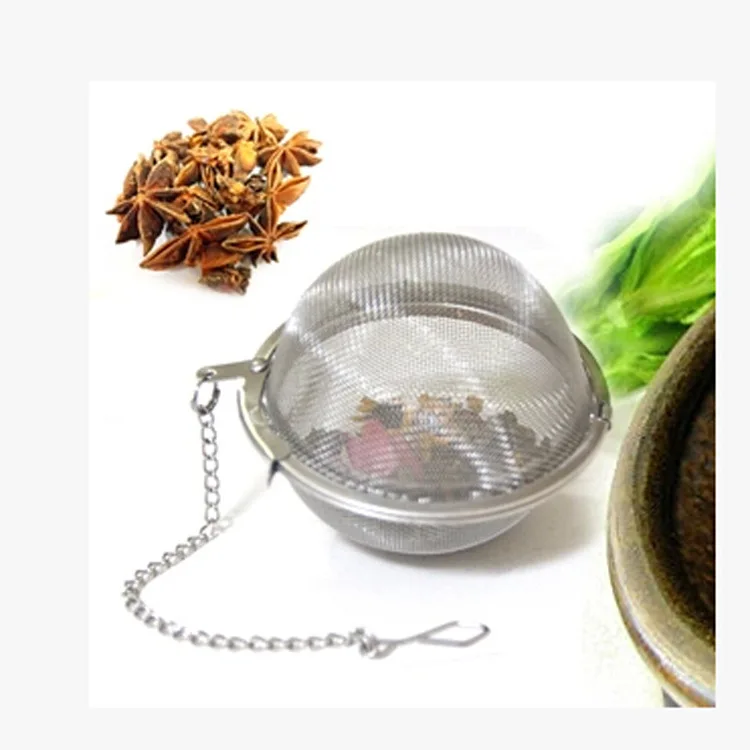 

Wholesale Hot tea balls stainless steel spice seasoning box balls soup coffer and tea strainer filter cooking tools, Customized