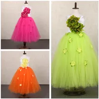 

Cute Flower Fairy Tutu Dress Kids Girl Party Dress Princess Pageant Wedding Ball Gown Tulle Flower Girl Dresses