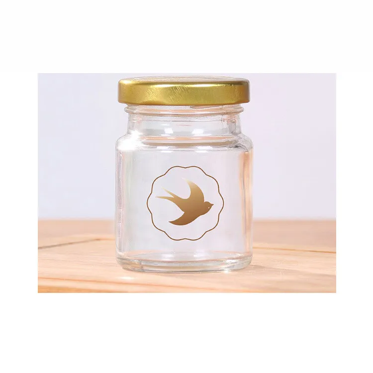 

Round 250ml sealed jam honey storage bottles jars glass with metal cap, Transparent color/ clear color or customized