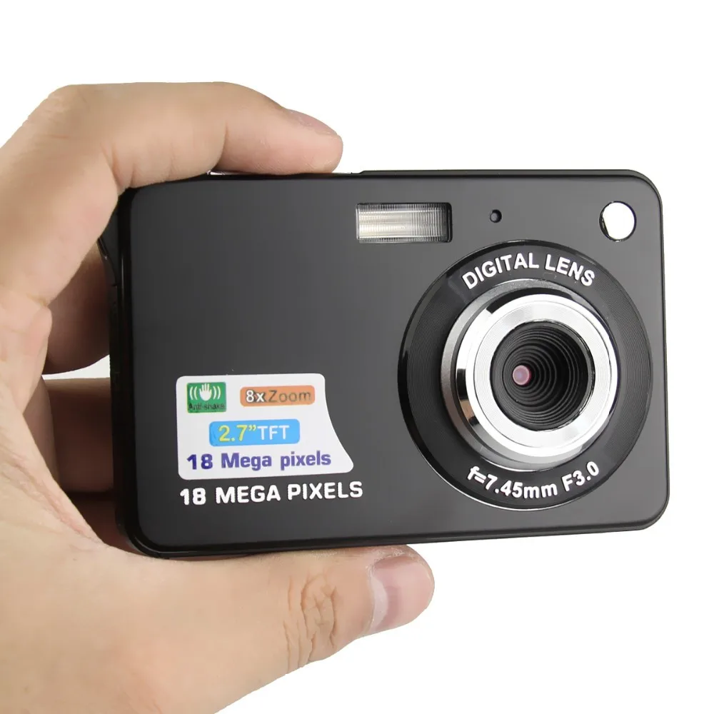 2.7 Big Screen Digital Camera with Rechargeable Lithium Battery Compact Camera