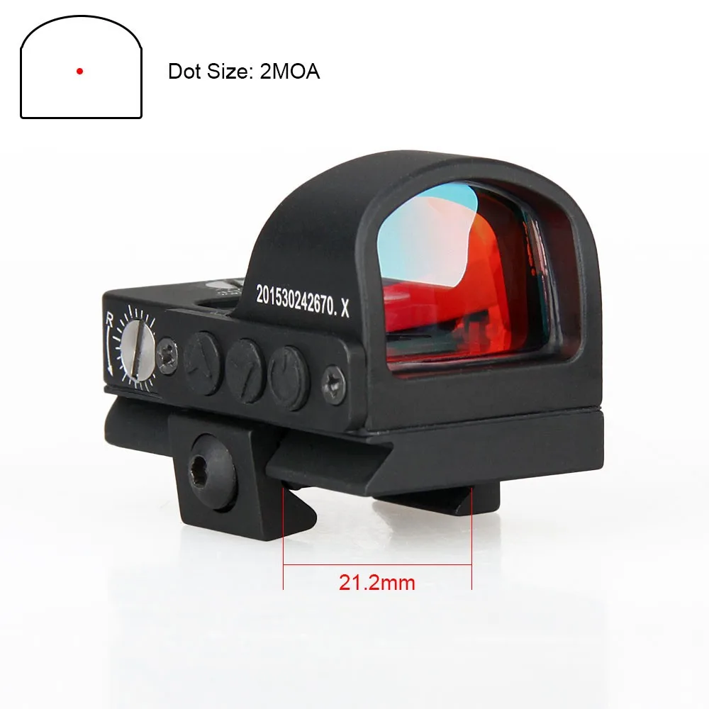 

Waterproof shockproof 1x22 reflex sight tactical military standard hunting reflex lens red dot scope mini red dot sight for 21.2