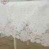 Cheap Luxury Wide Lace Trim Patchwork Jacquard Damask Tablecloth