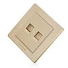 SHARE factory price Quality Assured Computer+TEL socket 86*86 Champagne Gold Panel