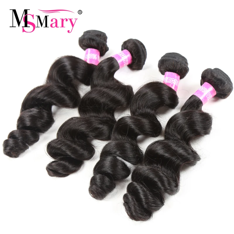 

MS Mary Loose Wave Brazilian Hair 100% Human Hair Bulk Extension Selling USA Products 2017, Natural color#1b