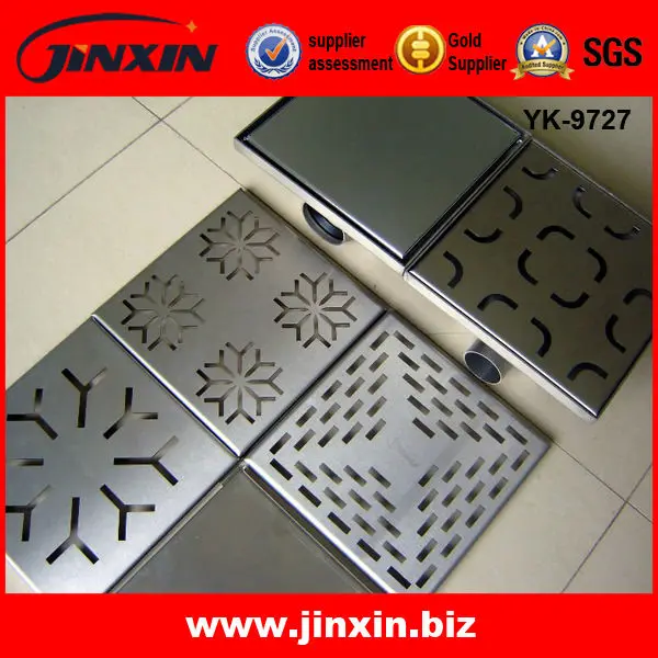 Square Decorative Shower Drain Stainless Steel Shower Floor Grate