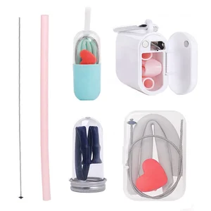 silicone straw with Capsule Shell Silicone Tips holder