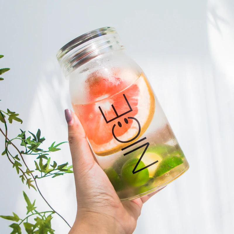 

Customized high borosilicate glass water bottle 500ml glass milk bottle, Clear