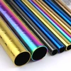 New pattern desgin copper rose gold black reusable metal 18/10 stainless steel drinking straws with case