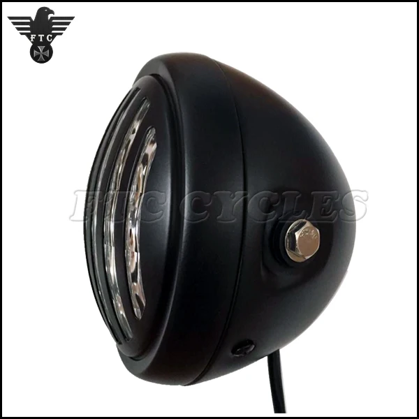 
5.75' Vintage Motorcycle Headlight with Black Grille for Harley Custom 