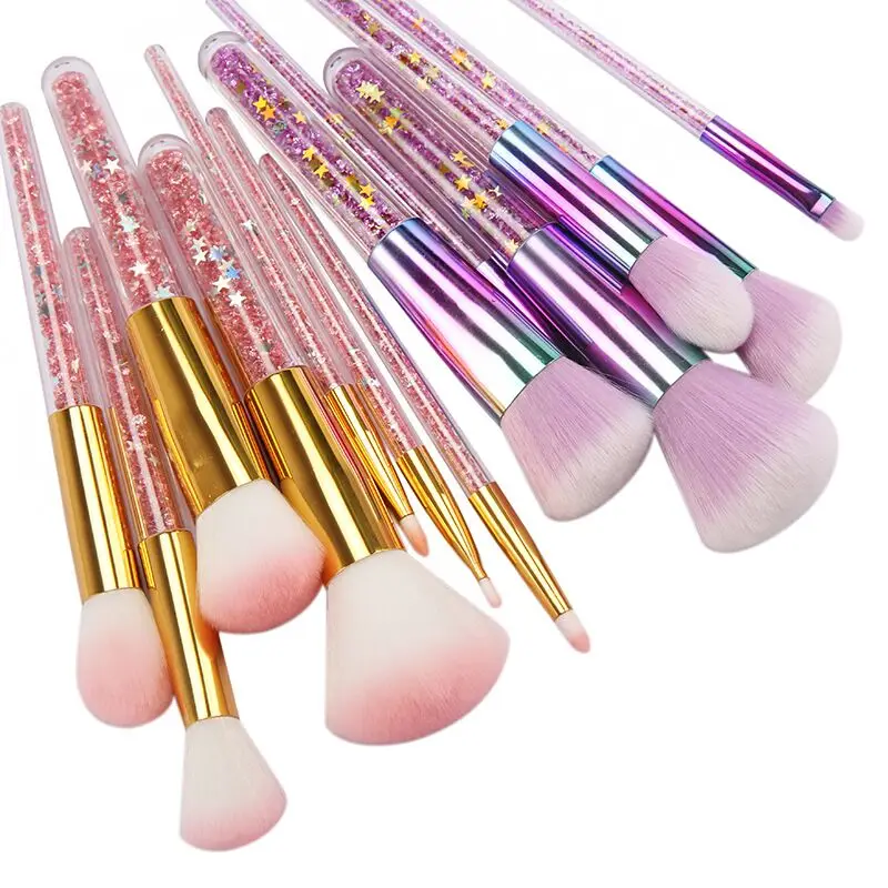 

7pcs Makeup Brushes/crystal Handle Makeup Brush Set/make Up Brushes, Customized color