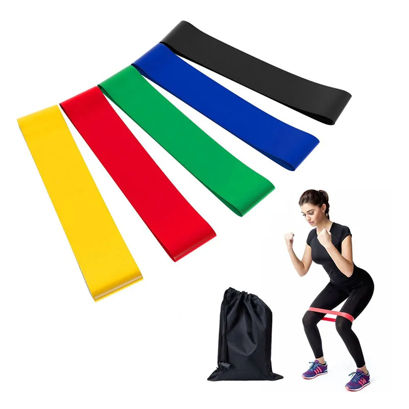 

2019 Amazon Best Selling Wholesale latex 5 levels rubber Yoga loop resistance band, Green/black/yellow/red /black