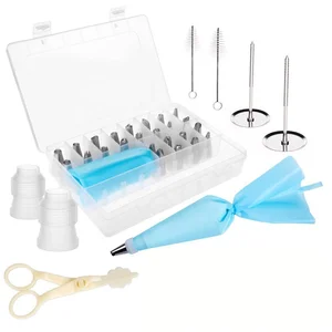 Image of Amazon online shopping wholesale Silicone Pastry Bags piping mouth piping tips wedding cake decorating tools set