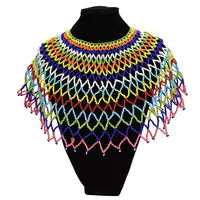 

7 Colors Trendy Bohemian Resin Beads Tassels Jewelry Design Bib Choker Collar Necklace