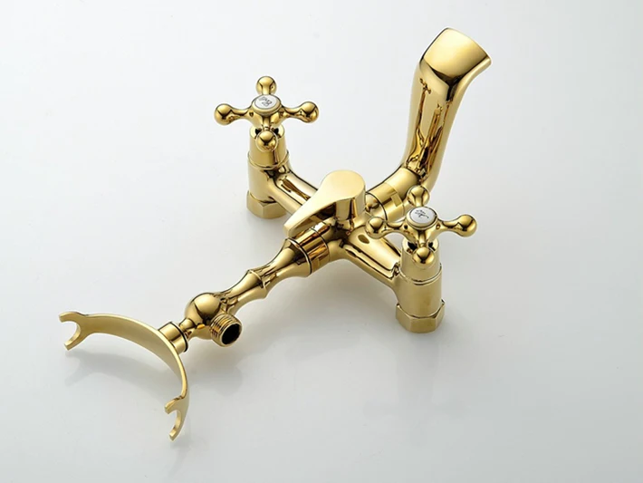 Fapully Wall Mount Diverter gold bath phone holder Tub & Shower Faucet for the bathroom