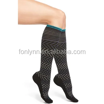 Graduated rainbow knee high running 20-30mmHg custom Compression socks