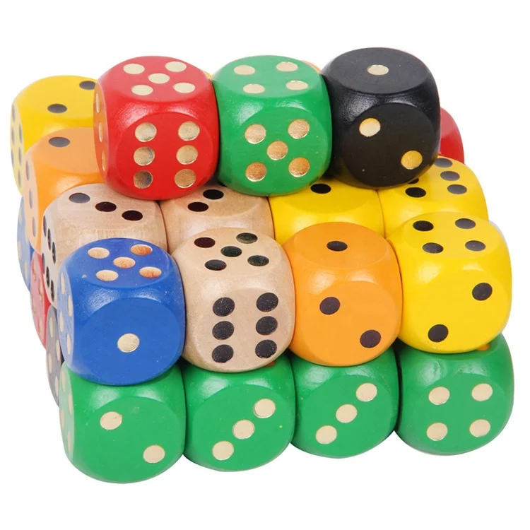 Custom Color Point Wood Dice 3cm 4cm Entertainment Party Family Game
