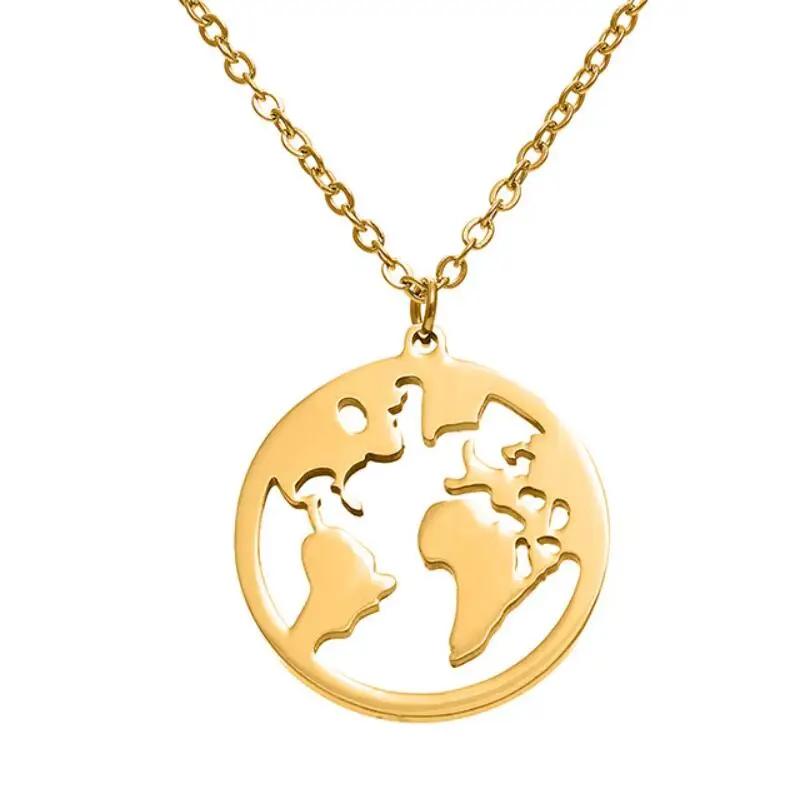

2019 new necklace fashion apparel accessories map pendant
