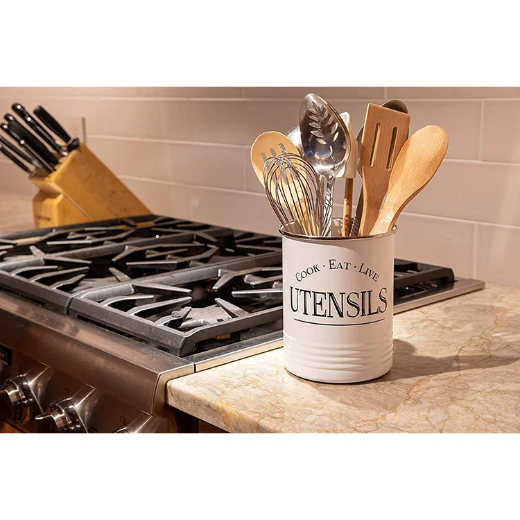 Kitchen Utensil Holder Farmhouse Decor For The Home Premium Padded Base