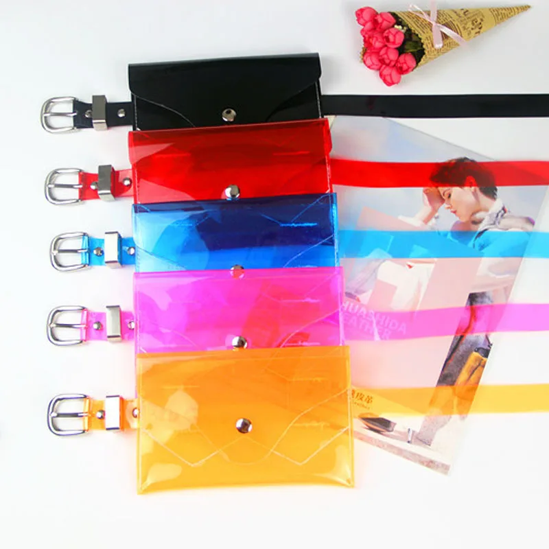 

Bags for Women Fanny Pack Female Waist Bag Transparent Belt Bag Candy Colors Pouch All Match Waist Pack