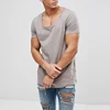 plain fixed trims mens scoop neck tshirt