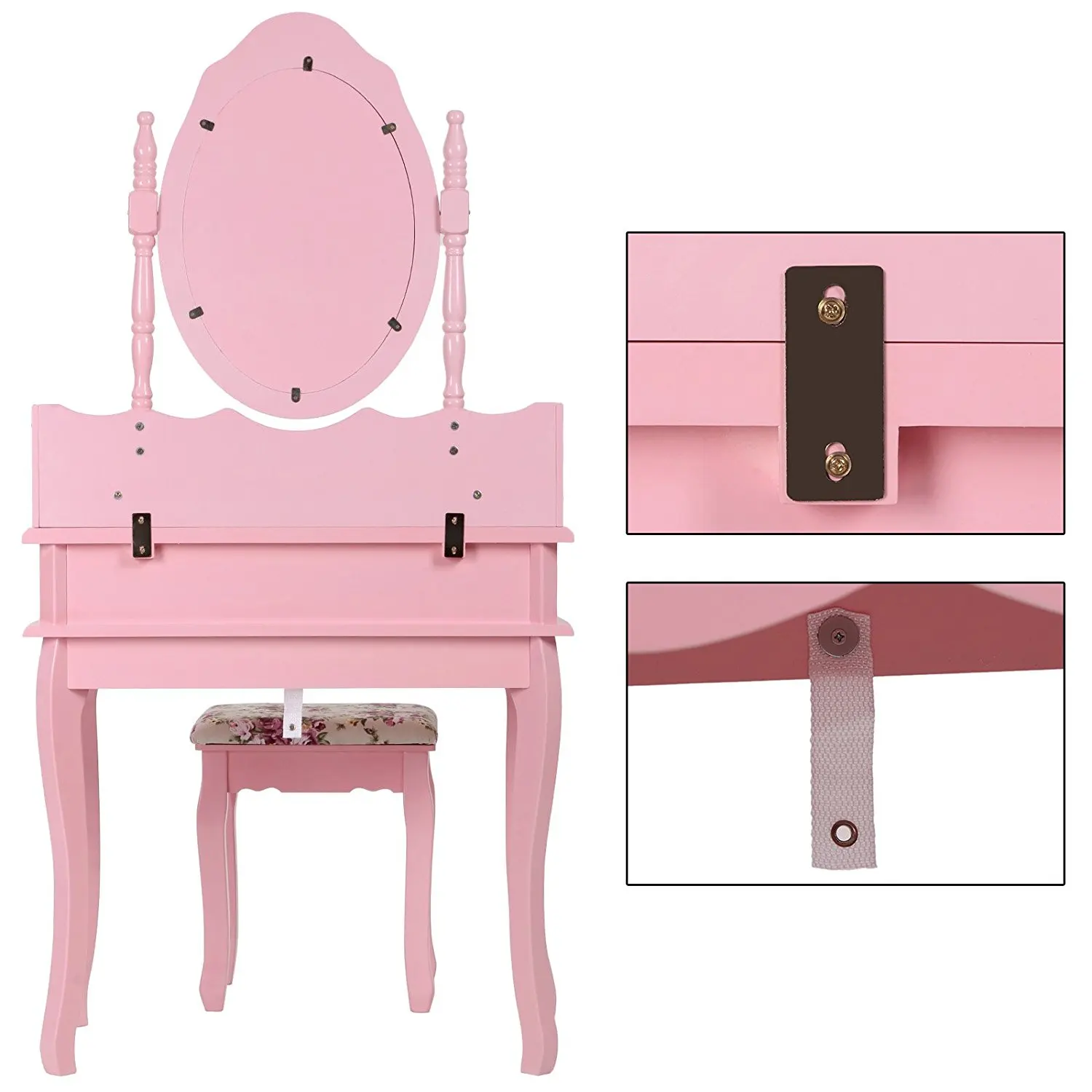 Pink Wooden Mirror Dresser Home Furniture Dressing Table Buy
