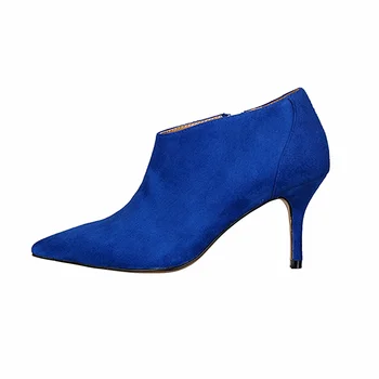 ladies blue suede ankle boots