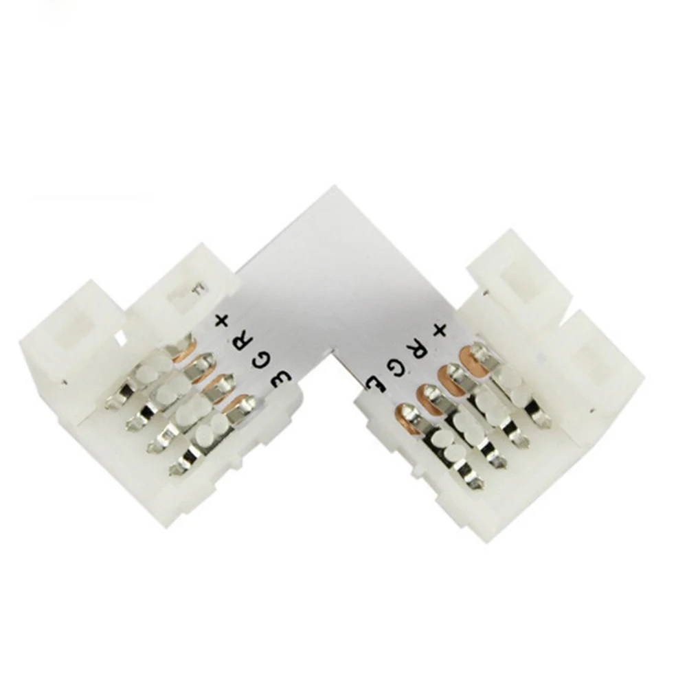 2pin 3pin 4 pin 8mm 10mm L Shape LED Connector For connecting corner right angle 3528 2811 2812 5050 RGB LED Strip