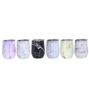 Personalized Monogram Marble texture stainless steel wine cup Vacuum insulation customized