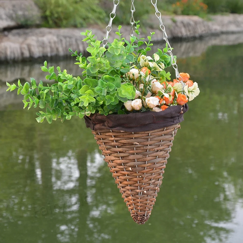 Flower Ng Box Cone Wall Mounted Hanging Wicker Basket Shape Baskets Flower Ng Box Cone Wall Mounted Hanging Wicker Basket Shape Baskets