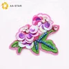 Purple flowers beaded and stone appliques embroidery patches for clothing