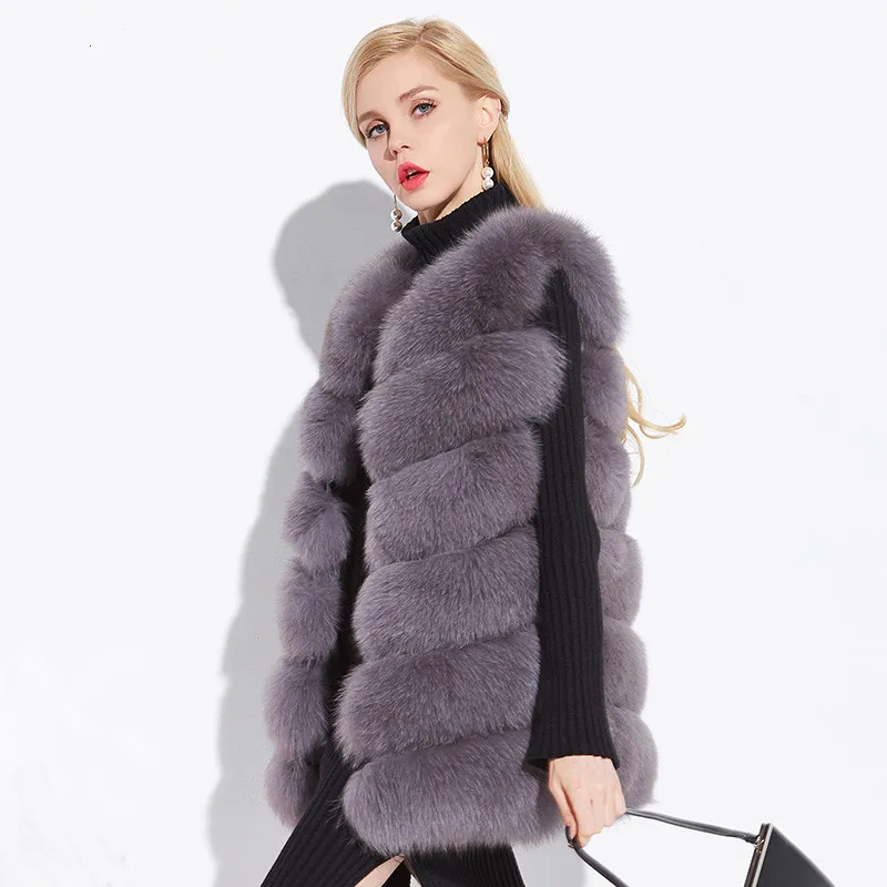 

Women Winter Fashion Real Fox Fur Vest Custom Ladies Natural Fox Fur Gilet Wholesale Korean Style Fox Fur Vest