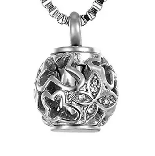 

Hollow Heart Always in my heart Cremation Urn Necklace Memorial Pendant