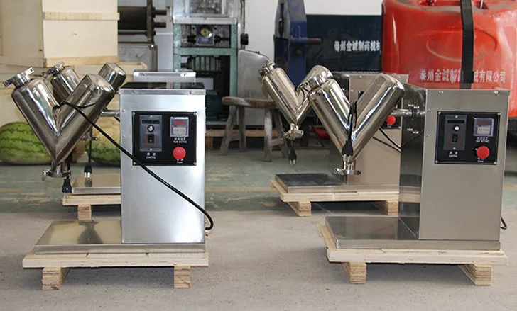 Stainless Steel Efficient Mixing Machine for High-Quality Experiment V-Mixer Small Dry Powder Mixing Machine Cylinder Mixing Mac