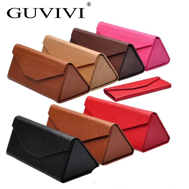 

2017 GUVIVI Folding case Custom logo sunglasses case triangle cheap eyewear Sunglasses case, Please see color card