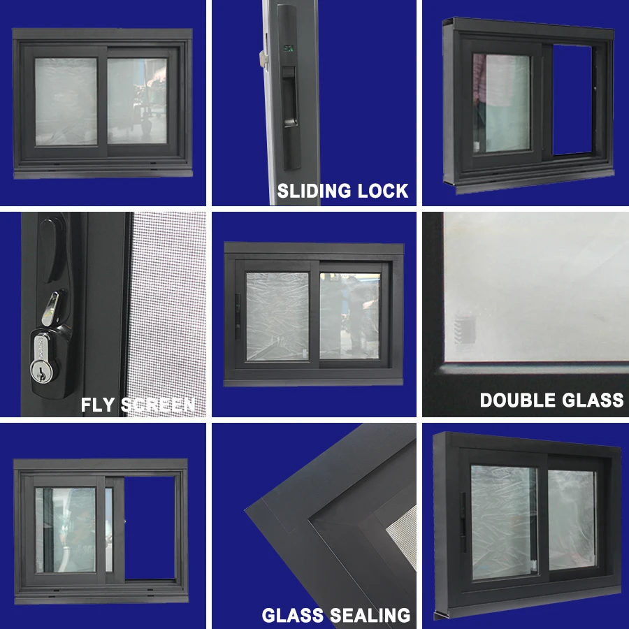 Australian Standard Sound-proof interior Aluminium sliding windows