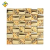 New Pattern Europe Luxury 3D Glass Gold Foil Mix Inox Mosaic Tiles