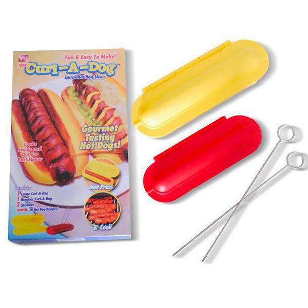 

Spiral Hot Dog Slicers BBQ Grilling Sausage Cutters Kitchen Cook Tool Bread Mold DIY Kitchen Tools Supplier, Red