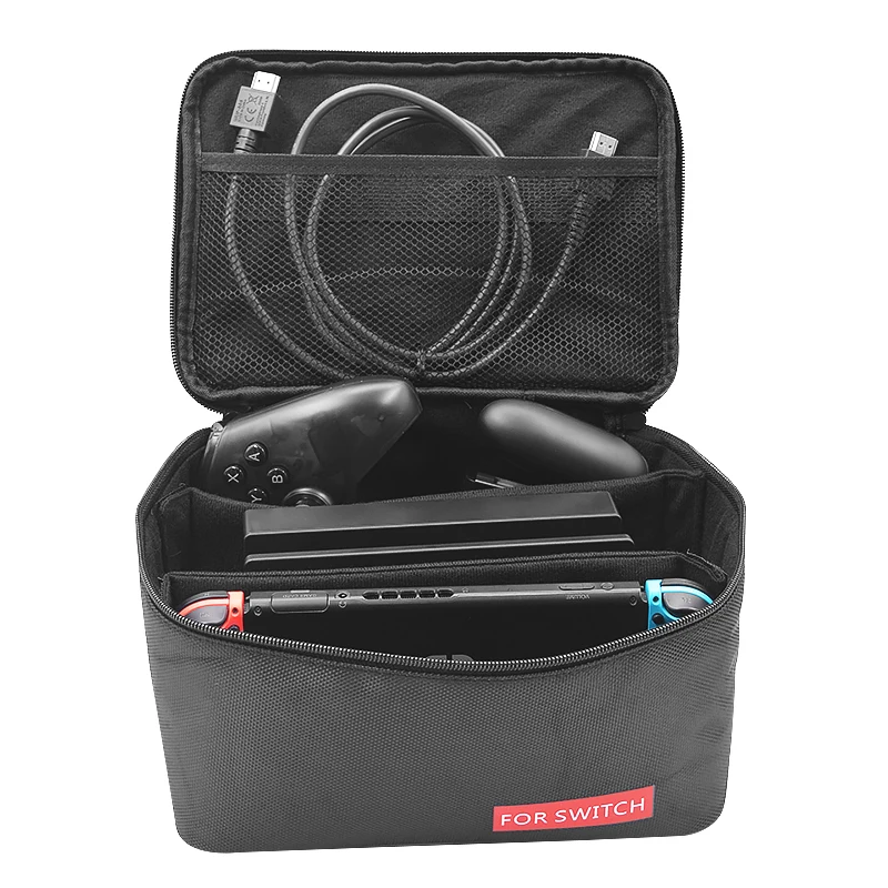 

outdoor travel bag with handle hard shell carrying bag for game machine for nintendo switch case bags, Black