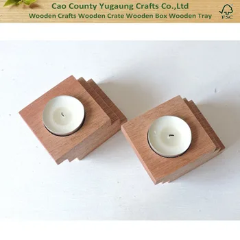 wood candle holder centerpiece