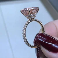 

Cubic Zircon Rhinestone Engagement Rings for Women Rose Gold Color Wedding Anel Austrian Crystals Stones Jewelry