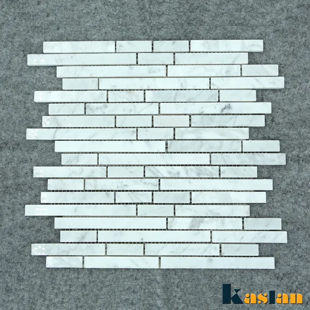 white marble random strip mosaic big brick granite stone mosaic tile