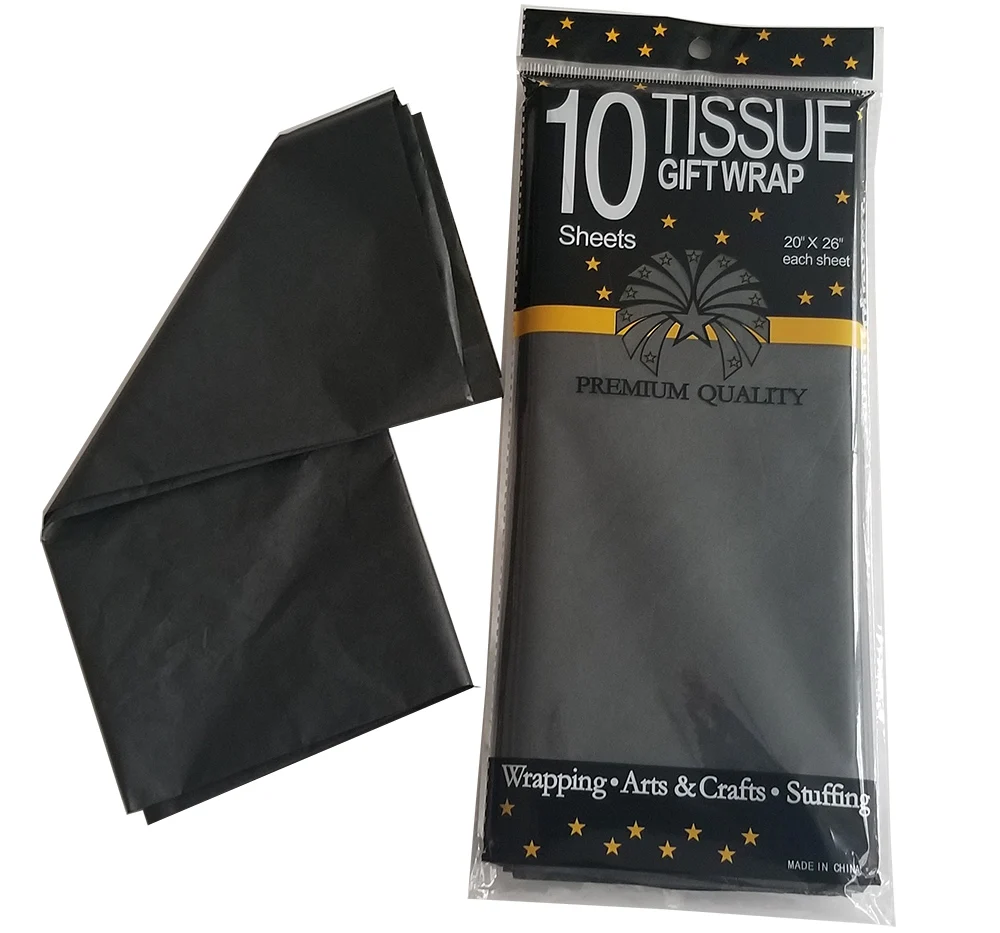 
black color package tissue paper 