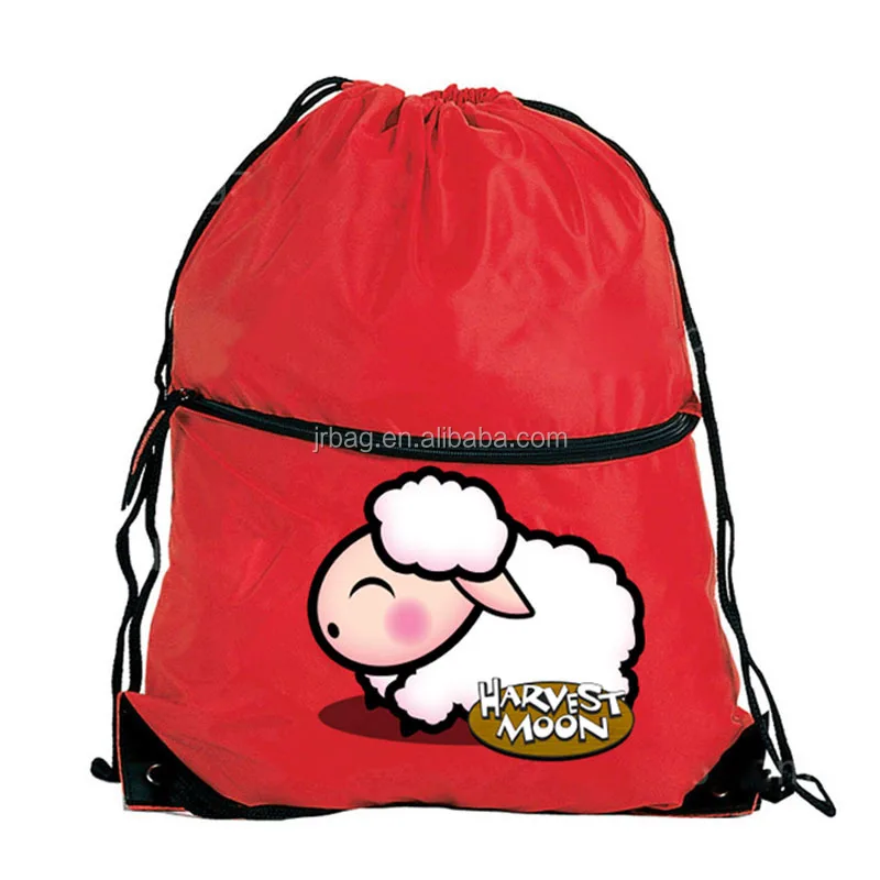 Sports Polyester Drawstring Backpack Bag for Kids with Custom Logo