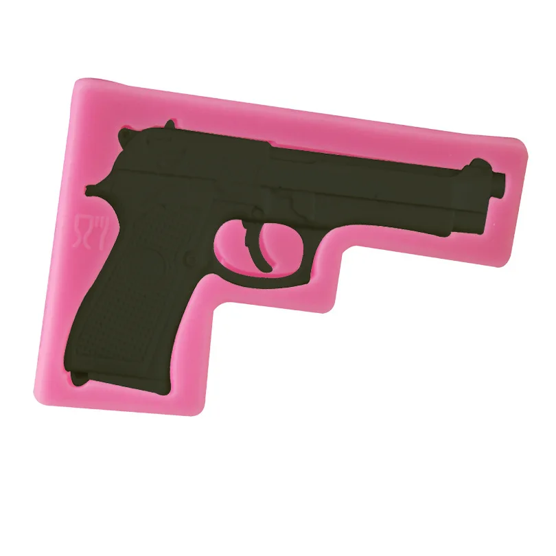 

3D baking tools Silicone Mold Gun Pistol Shape Fondant mold for cake decoration, Random