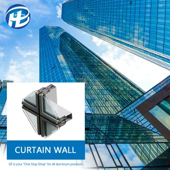 Glass Wall Aluminium Frame Glass Structural Glazing System