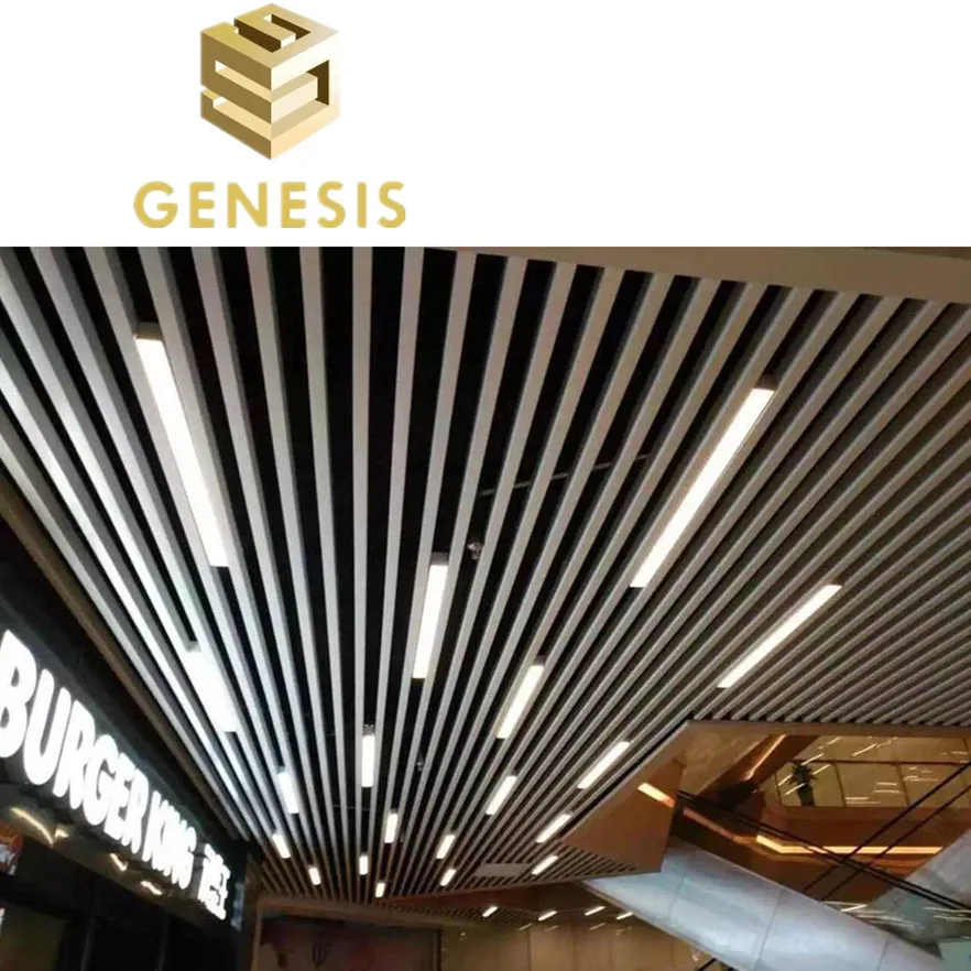 O Baffle Ceiling Aluminum Square Tube Linear Baffle Ceiling Artist