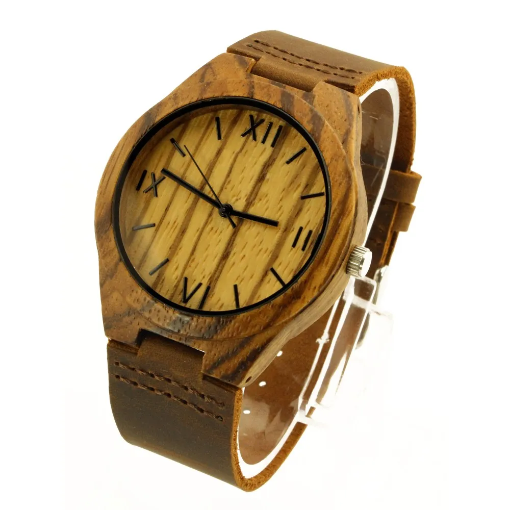 

SKYMOOD Zebra Wood Watch China Wholesale Wooden Watches For Women, Carbonized bamboo material