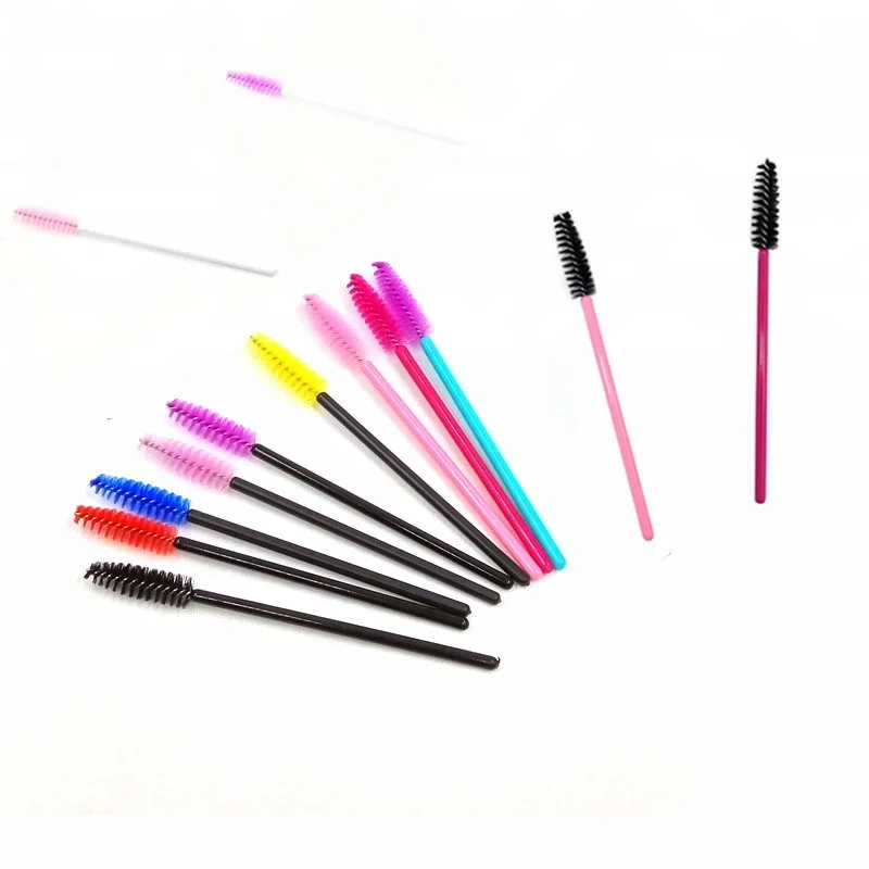 

50pcs/bag Colorful Eyelash Extension Disposable Mascara Wand Brush Disposable Eye Lash Extension Brush, Pink/blue/white/rose pink/black